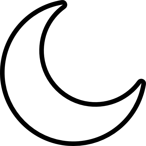 Icone da lua em lineart com fundo png transparente